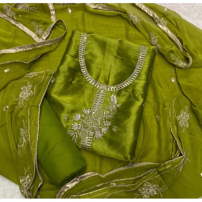 Fancy Shimmer Suit Set with Zari & Sequins Work - Yanchi