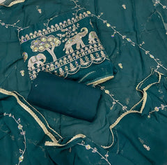 Fancy Shimmer Suit Set with Zari & Sequins Work - Yanchi