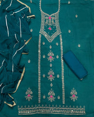 Fancy Shimmer Suit Set with Zari & Sequins Work - Yanchi