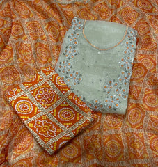 Fancy Shimmer Suit Set with Zari & Sequins Work - Yanchi