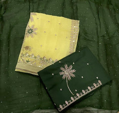 Fancy Shimmer Suit Set with Zari & Sequins Work - Yanchi