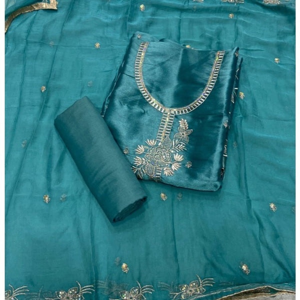 Fancy Shimmer Suit Set with Zari & Sequins Work - Yanchi