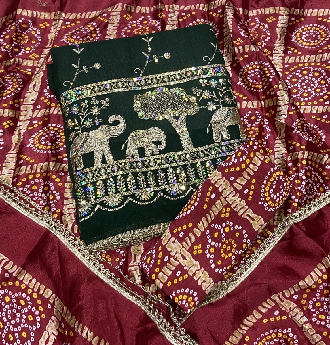 Fancy Shimmer Suit Set with Zari & Sequins Work - Yanchi