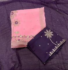 Fancy Shimmer Suit Set with Zari & Sequins Work - Yanchi