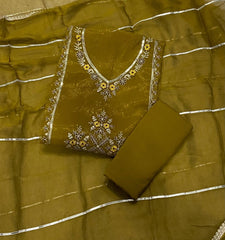 Fancy Shimmer Suit Set with Zari & Sequins Work - Yanchi