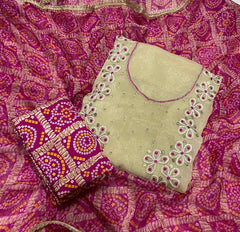 Fancy Shimmer Suit Set with Zari & Sequins Work - Yanchi