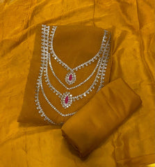 Fancy Shimmer Suit Set with Zari & Sequins Work - Yanchi