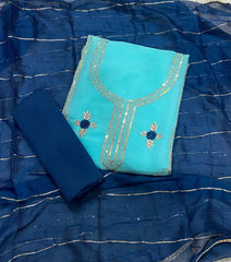 Fancy Shimmer Suit Set with Zari & Sequins Work - Yanchi