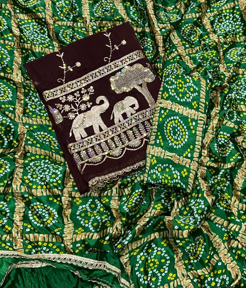 Fancy Shimmer Suit Set with Zari & Sequins Work - Yanchi