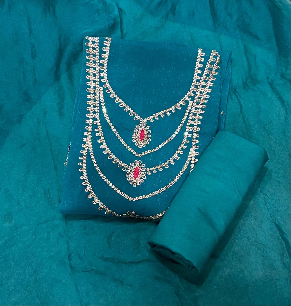 Fancy Shimmer Suit Set with Zari & Sequins Work - Yanchi