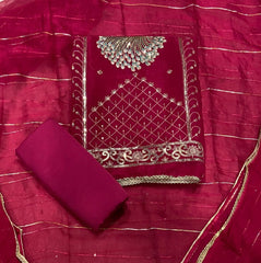 Fancy Shimmer Suit Set with Zari & Sequins Work - Yanchi