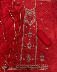 Fancy Shimmer Suit Set with Zari & Sequins Work - Yanchi