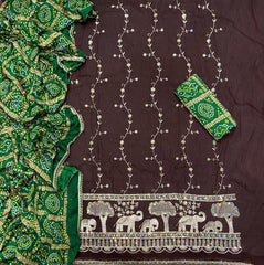 Fancy Shimmer Suit Set with Zari & Sequins Work - Yanchi