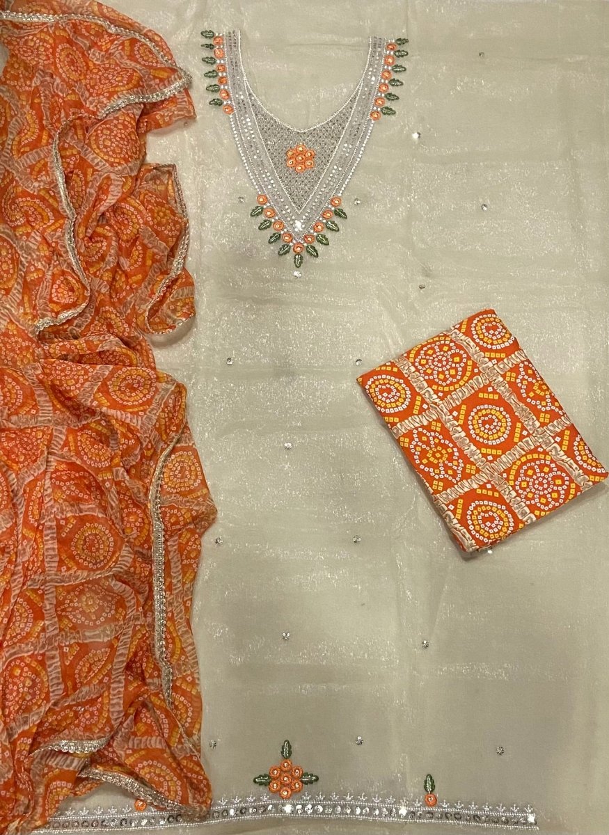 Fancy Shimmer Suit Set with Zari & Sequins Work - Yanchi