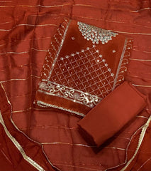 Fancy Shimmer Suit Set with Zari & Sequins Work - Yanchi