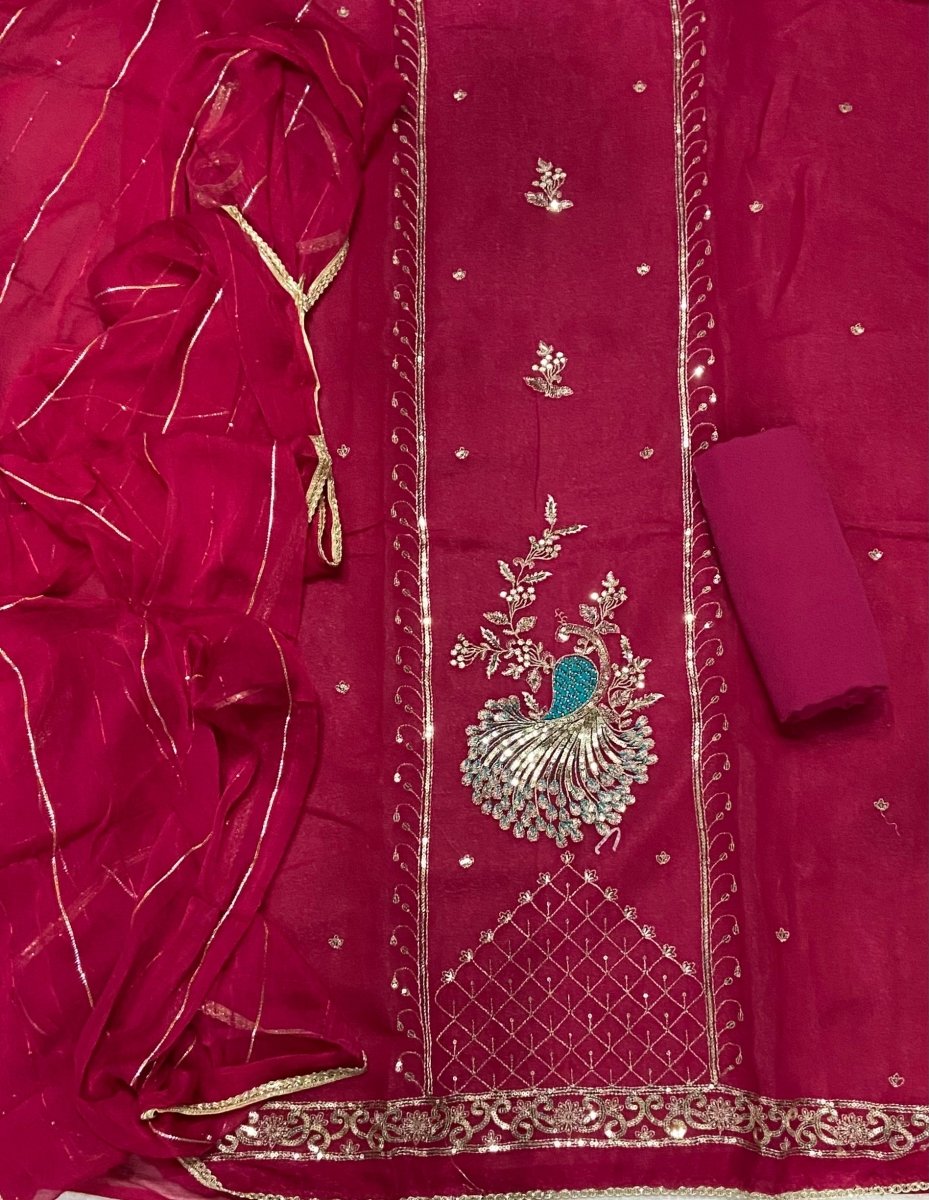 Fancy Shimmer Suit Set with Zari & Sequins Work - Yanchi