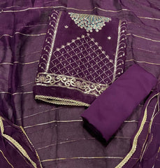 Fancy Shimmer Suit Set with Zari & Sequins Work - Yanchi