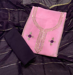 Fancy Shimmer Suit Set with Zari & Sequins Work - Yanchi