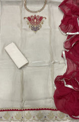 Fancy Shimmer Suit Set with Zari & Stone Work - Yanchi