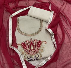 Fancy Shimmer Suit Set with Zari & Stone Work - Yanchi
