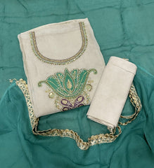 Fancy Shimmer Suit Set with Zari & Stone Work - Yanchi