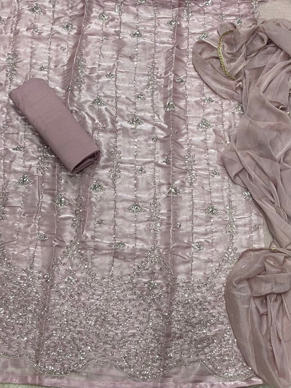Fancy Silk Suit Set with Sequins, Cutdana & Pearl work - Yanchi