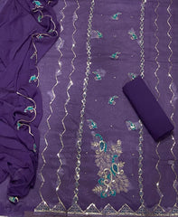 Fancy Simmer Suit Set with Zari & Sequins Work - Yanchi