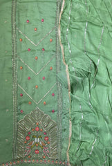 Fancy Skylon Suit Set with Heavy Sequins & Zari Thread Work - Yanchi