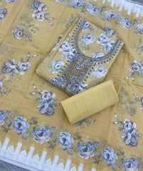 Fancy Thread Embroidery Work Pure Cotton Suit Set - Yanchi