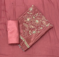 Glass Organza Suit Set with Pearl & Sequence Work - Yanchi