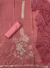 Glass Organza Suit Set with Pearl & Sequins Work - Yanchi