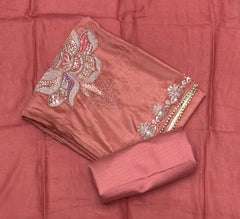 Glass Organza Suit Set with Pearl & Sequins Work - Yanchi