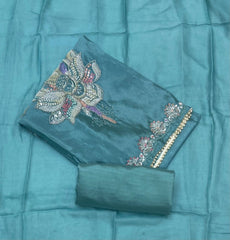 Glass Organza Suit Set with Pearl & Sequins Work - Yanchi