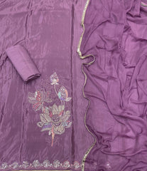 Glass Organza Suit Set with Pearl & Sequins Work - Yanchi