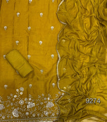Glass Organza Suit Set with Sequins & Cutdana Work - Yanchi
