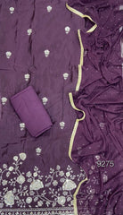 Glass Organza Suit Set with Sequins & Cutdana Work - Yanchi
