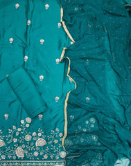Glass Organza Suit Set with Sequins & Cutdana Work - Yanchi