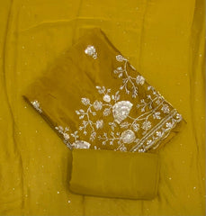 Glass Organza Suit Set with Sequins & Cutdana Work - Yanchi