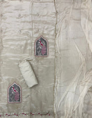 Glass Organza Suit Set with Sequins & Thread Work - Yanchi