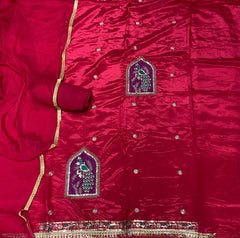 Glass Organza Suit Set with Sequins & Thread Work - Yanchi