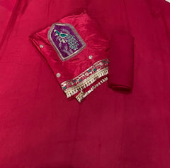 Glass Organza Suit Set with Sequins & Thread Work - Yanchi