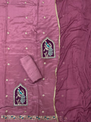 Glass Organza Suit Set with Sequins & Thread Work - Yanchi