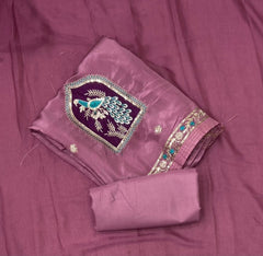Glass Organza Suit Set with Sequins & Thread Work - Yanchi