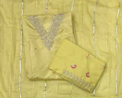 Glass Organza Suit Set with Sequins & Thread Work - Yanchi