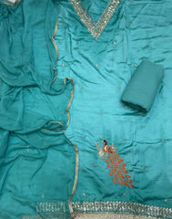 Glass Organza Suit Set with Sequins & Zari Work - Yanchi