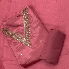 Glass Organza Suit Set with Sequins & Zari Work - Yanchi