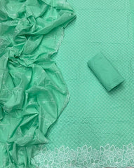 Graceful Cotton Chikankari Suit Set DN1 (Green) - Yanchi
