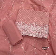 Graceful Cotton Chikankari Suit Set DN1 (Peach) - Yanchi