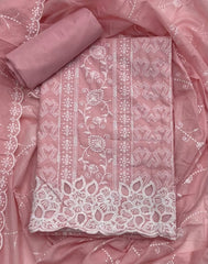 Graceful Cotton Chikankari Suit Set DN1 (Peach) - Yanchi