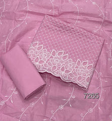 Graceful Cotton Chikankari Suit Set DN1 (Pink) - Yanchi